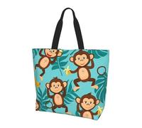 Sac fourre-tout Monkey Banana pour femme - Sac à main à bandoulière - Motif feuilles de palmier - Résistant à l'eau - Grand sac à main avec poche intérieure pour le travail, les voyages, l'école