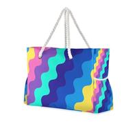 Sac fourre-tout multicolore résistant au sable avec poches latérales pour femme avec porte-gobelets sur le côté