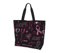 Sac fourre-tout noir de sensibilisation au cancer du sein pour femme, sacs fourre-tout pour femme, sac fourre-tout étanche pour professeur, salle de sport, travail, école avec poche intérieure