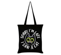 Sac fourre-tout noir Sorry I'm Late I Saw A Cat