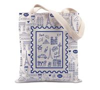 Sac fourre-tout Paris France - Cadeau de vacances d'été - Souvenirs de voyage - Tour Eiffel, Timbre Paris Royaume-Uni, 0