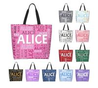 Sac fourre-tout personnalisé avec nom, sac à main imperméable pour femme, cadeau personnalisé pour la fête des mères, anniversaire, Noël, mariage, pour femme, maman, demoiselle d'honneur