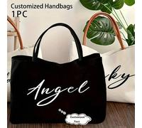 Sac fourre-tout personnalisé pour demoiselle d'honneur et plage - Sac à main en canevas personnalisé avec nom, parfait pour les mariages, les fêtes de mariage et les voyages - Ivoire, cadeau personnal