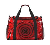 Sac fourre-tout pliable avec fermeture éclair imperméable Motif vortex en spirale Rouge