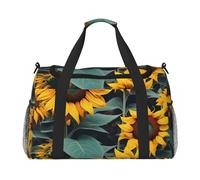 Sac fourre-tout pliable élégant avec fermeture éclair imperméable pour escapades de w nd Motif tournesols sauvages