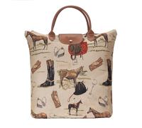 Sac fourre-tout pliable en tapisserie Signare, sac de courses r utilisable, sac d' picerie avec motif cheval (FDAW-HOR)