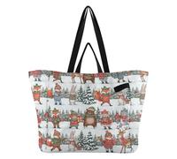 Sac fourre-tout pliable en toile pour la cuisine, les demoiselles d'honneur pour homme, spa, douche, Noël, forêts, animaux