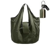 Sac fourre-tout pliable, sac de courses compact réutilisable avec | Se replie dans une pochette porte-clés compacte, se développe en un sac spacieux pour le shopping, les voyages