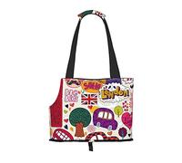 Sac fourre-tout pour animal domestique imprimé journal scolaire en anglais - Sac à dos de transport pour animal domestique chiot sac à bandoulière pour métro/magasinage/randonnée/voyage