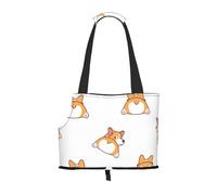 Sac fourre-Tout pour Animaux de Compagnie, Sac à Main Portable de Voyage pour Chien avec Boucle de sécurité en métal pour la randonnée en métro, Mignon Corgi Cul