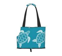 Sac fourre-Tout pour Animaux de Compagnie, Sac à Main Portable de Voyage pour Chien avec Boucle de sécurité en métal pour la randonnée en métro, Tortue De Mer dans Un Style Art en Ligne
