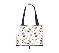 Sac fourre-Tout pour Animaux de Compagnie, Sac à Main Portable de Voyage pour Chien avec Boucle de sécurité en métal pour la randonnée en métro, Champignons Rouges d'automne