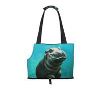 Sac fourre-Tout pour Animaux de Compagnie, Sac à Main Portable de Voyage pour Chien avec Boucle de sécurité en métal pour la randonnée en métro, Hippopotame drôle