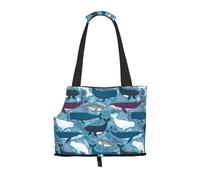 Sac fourre-Tout pour Animaux de Compagnie, Sac à Main Portable de Voyage pour Chien avec Boucle de sécurité en métal pour la randonnée en métro, Baleines, mammifères Marins