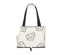 Sac fourre-Tout pour Animaux de Compagnie, Sac à Main Portable de Voyage pour Chien avec Boucle de sécurité en métal pour la randonnée en métro, Modèle de griffonnage de Fromage