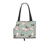 Sac fourre-Tout pour Animaux de Compagnie, Sac à Main Portable de Voyage pour Chien avec Boucle de sécurité en métal pour la randonnée en métro, Chiens Carlin Assis