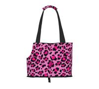 Sac fourre-Tout pour Animaux de Compagnie, Sac à Main Portable de Voyage pour Chien avec Boucle de sécurité en métal pour la randonnée en métro, Mode De Beauté Léopard Rose De Luxe