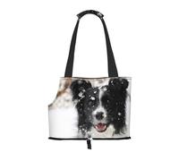 Sac fourre-Tout pour Animaux de Compagnie, Sac à Main Portable de Voyage pour Chien avec Boucle de sécurité en métal pour la randonnée en métro, Chien des neiges Border Collie