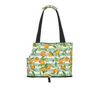Sac fourre-Tout pour Animaux de Compagnie, Sac à Main Portable de Voyage pour Chien avec Boucle de sécurité en métal pour la randonnée en métro, Modèle d'agrumes Oranges