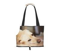 Sac fourre-Tout pour Animaux de Compagnie, Sac à Main Portable de Voyage pour Chien avec Boucle de sécurité en métal pour la randonnée en métro, Impression Jaune Labrador Retriever