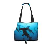 Sac fourre-Tout pour Animaux de Compagnie, Sac à Main Portable de Voyage pour Chien avec Boucle de sécurité en métal pour la randonnée en métro, Requins marteaux imprimés