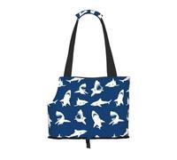 Sac fourre-Tout pour Animaux de Compagnie, Sac à Main Portable de Voyage pour Chien avec Boucle de sécurité en métal pour la randonnée en métro, Requins Nautiques Garçons