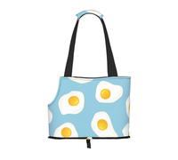 Sac fourre-Tout pour Animaux de Compagnie, Sac à Main Portable de Voyage pour Chien avec Boucle de sécurité en métal pour la randonnée en métro, Modèle sans Couture d'oeufs au Plat