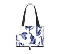 Sac fourre-Tout pour Animaux de Compagnie, Sac à Main Portable de Voyage pour Chien avec Boucle de sécurité en métal pour la randonnée en métro, Blues Saxophone Piano Violoncelle Basse