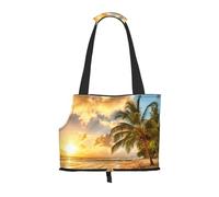 Sac fourre-Tout pour Animaux de Compagnie, Sac à Main Portable de Voyage pour Chien avec Boucle de sécurité en métal pour la randonnée en métro, Paysage de Coucher de Soleil sur l'océan