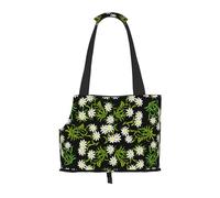 Sac fourre-Tout pour Animaux de Compagnie, Sac à Main Portable de Voyage pour Chien avec Boucle de sécurité en métal pour la randonnée en métro, Edelweiss Alpin Suisse Floral