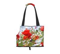 Sac fourre-Tout pour Animaux de Compagnie, Sac à Main Portable de Voyage pour Chien avec Boucle de sécurité en métal pour la randonnée en métro, Fleurs De Pré Et De Marguerite
