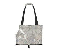 Sac fourre-Tout pour Animaux de Compagnie, Sac à Main Portable de Voyage pour Chien avec Boucle de sécurité en métal pour la randonnée en métro, Quatrefoil Nacre Marocaine