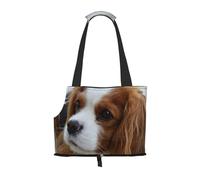 Sac fourre-Tout pour Animaux de Compagnie, Sac à Main Portable de Voyage pour Chien avec Boucle de sécurité en métal pour la randonnée en métro, Mignon Cavalier King Charles Spaniel