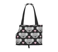 Sac fourre-Tout pour Animaux de Compagnie, Sac à Main Portable de Voyage pour Chien avec Boucle de sécurité en métal pour la randonnée en métro, Koalas Mignons et Coeurs Roses