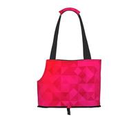 Sac fourre-Tout pour Animaux de Compagnie, Sac à Main Portable de Voyage pour Chien avec Boucle de sécurité en métal pour la randonnée en métro, Triangle Géométrique Fuchsia