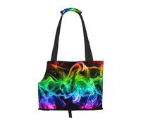 Sac fourre-Tout pour Animaux de Compagnie, Sac à Main Portable de Voyage pour Chien avec Boucle de sécurité en métal pour la randonnée en métro, Coloré Fumée Abstrait Noir