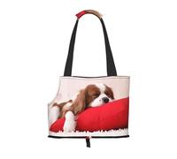 Sac fourre-Tout pour Animaux de Compagnie, Sac à Main Portable de Voyage pour Chien avec Boucle de sécurité en métal pour la randonnée en métro, Modèle Cavalier King Charles Spaniel