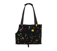 Sac fourre-Tout pour Animaux de Compagnie, Sac à Main Portable de Voyage pour Chien avec Boucle de sécurité en métal pour la randonnée en métro, Imprimer des confettis Abstraits de Triangles