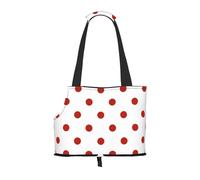 Sac fourre-Tout pour Animaux de Compagnie, Sac à Main Portable de Voyage pour Chien avec Boucle de sécurité en métal pour la randonnée en métro, Pois Pois Point Rouge