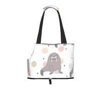 Sac fourre-Tout pour Animaux de Compagnie, Sac à Main Portable de Voyage pour Chien avec Boucle de sécurité en métal pour la randonnée en métro, Modèle de Phoque et de Morse