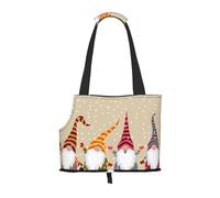 Sac fourre-Tout pour Animaux de Compagnie, Sac à Main Portable de Voyage pour Chien avec Boucle de sécurité en métal pour la randonnée en métro, Impression de Gnomes de Noël