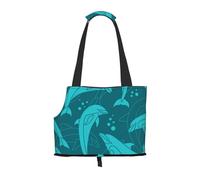Sac fourre-Tout pour Animaux de Compagnie, Sac à Main Portable de Voyage pour Chien avec Boucle de sécurité en métal pour la randonnée en métro, Modèle de Dauphins