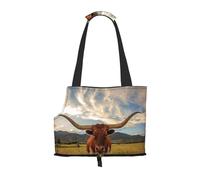 Sac fourre-Tout pour Animaux de Compagnie, Sac à Main Portable de Voyage pour Chien avec Boucle de sécurité en métal pour la randonnée en métro, Imprimer Vache Animal