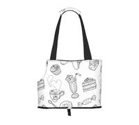 Sac fourre-Tout pour Animaux de Compagnie, Sac à Main Portable de Voyage pour Chien avec Boucle de sécurité en métal pour la randonnée en métro, Impression de thé Noir de l’après-midi