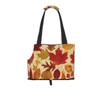 Sac fourre-Tout pour Animaux de Compagnie, Sac à Main Portable de Voyage pour Chien avec Boucle de sécurité en métal pour la randonnée en métro, Feuilles d'automne Damassé