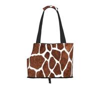 Sac fourre-Tout pour Animaux de Compagnie, Sac à Main Portable de Voyage pour Chien avec Boucle de sécurité en métal pour la randonnée en métro, Texture Animale à imprimé Peau de Girafe