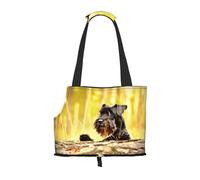 Sac fourre-Tout pour Animaux de Compagnie, Sac à Main Portable de Voyage pour Chien avec Boucle de sécurité en métal pour la randonnée en métro, Schnauzer Nain Animaux de Compagnie Chiens Noirs