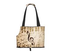 Sac fourre-Tout pour Animaux de Compagnie, Sac à Main Portable de Voyage pour Chien avec Boucle de sécurité en métal pour la randonnée en métro, Notes De Musique Piano
