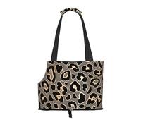 Sac fourre-tout pour animaux de compagnie, sac à main portable de voyage pour chien avec boucle de sécurité en métal pour la randonnée en métro, Conception De Modèle Sans Couture Léopard En Or De Luxe