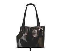 Sac fourre-Tout pour Animaux de Compagnie, Sac à Main Portable de Voyage pour Chien avec Boucle de sécurité en métal pour la randonnée en métro, Impression Labrador Noir